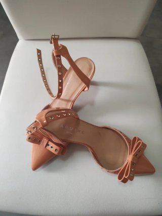 Zapatos de tacón Karmine naranja y rosa