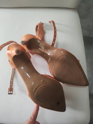 Zapatos de tacón Karmine naranja y rosa