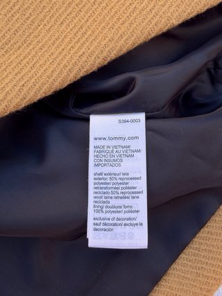 Abrigo Tommy Hilfiger Lana Camel Talla M