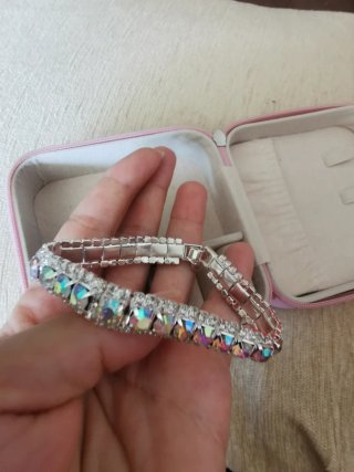 Pulsera Cristales Iridescentes Plata