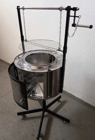 Parrilla giratoria/elevable de metal