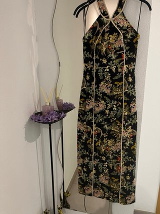 Vestido floral halter Zara Talla XL