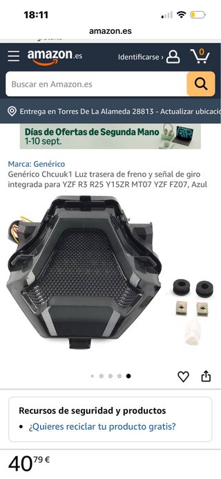 Luz trasera LED Yamaha MT07 con intermitentes