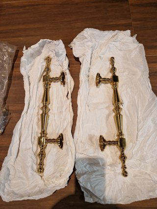 2 Tiradores Macizos Latón Pulido 40cm