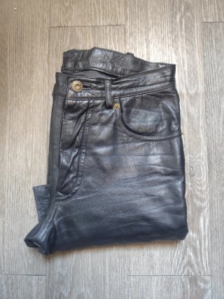 Pantalones de cuero mujer negros