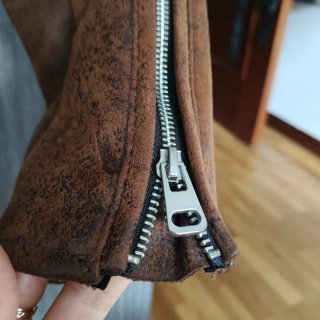 Cazadora Biker Marrón Bershka