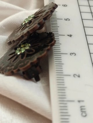 Parure vintage rame strass verdi