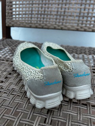 Bailarinas Skechers blancas de encaje