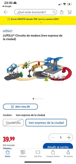 Tren Playtive con pistas de madera