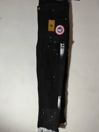 Jeans neri XL con dettagli bianchi
