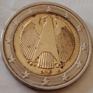 2 Euros Alemania 2016 F Error Acuñación Rara