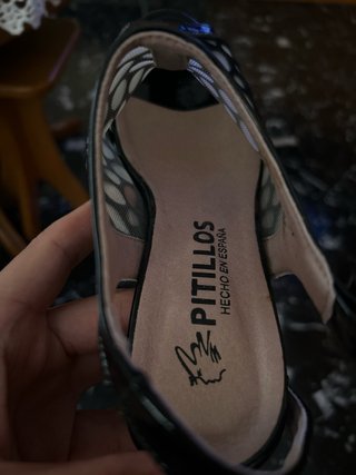 Zapatos de vestir Pitillos rejilla negros y blanco
