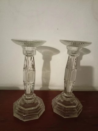 Coppia Candelabri Vintage Cristallo