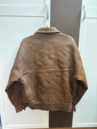 Chaqueta de cuero Avirex militar marrón