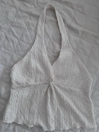 Top blanco cuello halter