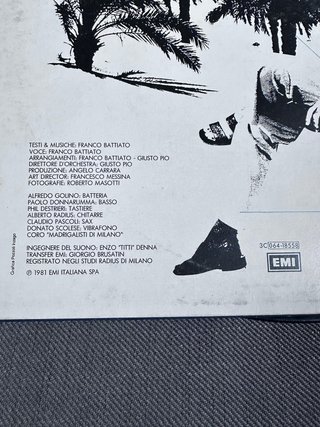 Franco Battiato La Voce Del Padrone LP 12 33 Giri