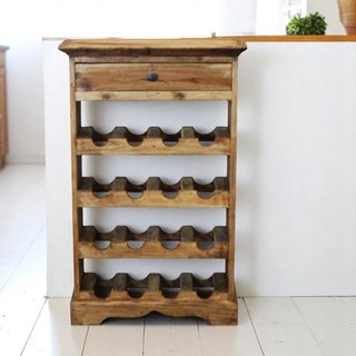 Cantinetta Vino 4 Ripiani Legno Massello 85x55cm