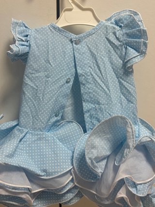 Traje Flamenca Niña Azul Polka