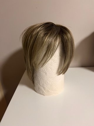 Peluca pelo natural castaño