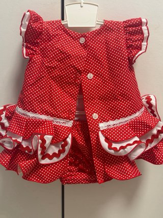 Traje Flamenca Niña Rojo Lunares