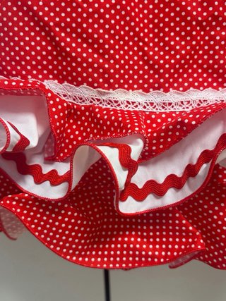 Traje Flamenca Niña Rojo Lunares