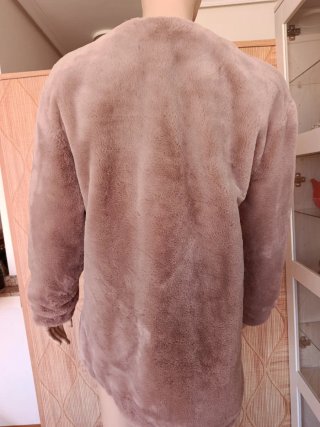 Chaquetón de pelo beige/marrón talla única