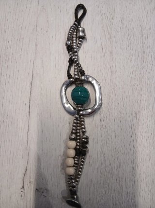 Pulsera UNO de 50 original plata y turquesa