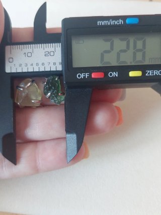 Anillo Plata Pura con Moldavita y Cristal Libíco