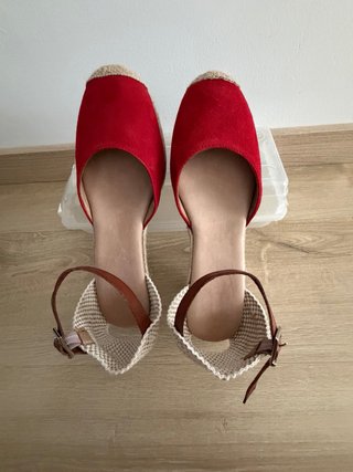 Alpargatas cuña ante rojo Antonio Parriego