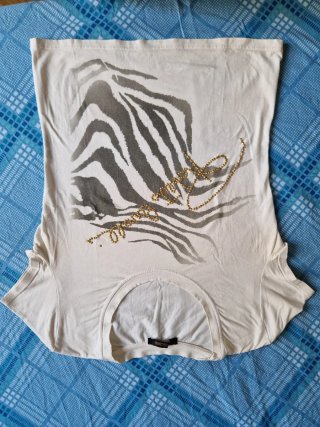 T-shirt Cavalli effetto vintage e rilievo oro