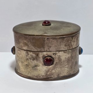Scatola portagioie indiano metallo argentato