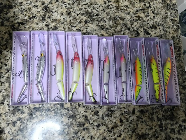 Lote 10 señuelos Rapala Husky Jerk 14 cm L1