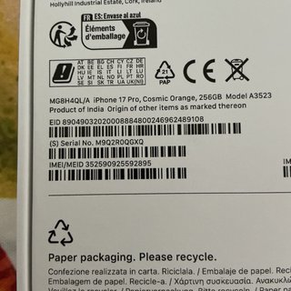 iPhone 17 Pro 256 GB Arancione