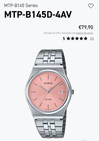 Casio MTP-B145D-4AVEF Reloj Rosa NUEVO a estrenar