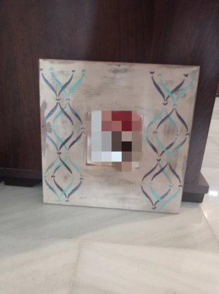 Espejo decorativo madera 25.5x25.5 cm