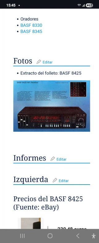 Hifi vintage BASF 8425