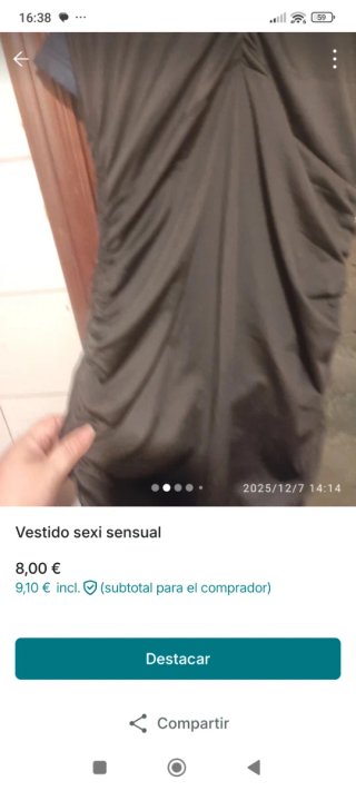 Vestido sexy negro fruncido