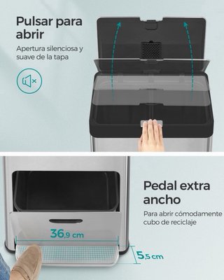 Cubo basura SONGMICS 3 Compartimentos
