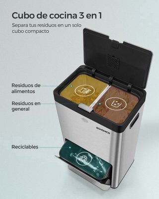 Cubo basura SONGMICS 3 Compartimentos