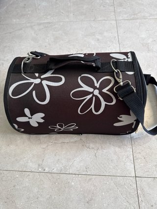 Transportín para gato con estampado floral