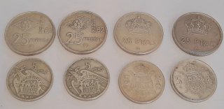 Lotto Monete Spagnole Pesetas d'epoca