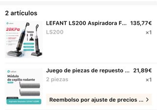 Aspiradora Fregadora Lefant LS200 + 2 Rodillos