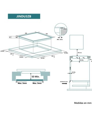 Vitrocerámica inducción 60cm blanca