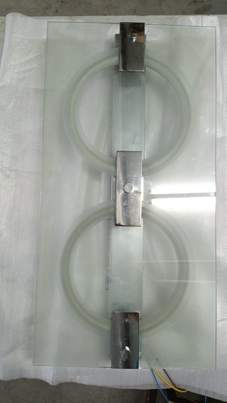 Lámpara plafón cristal y metal