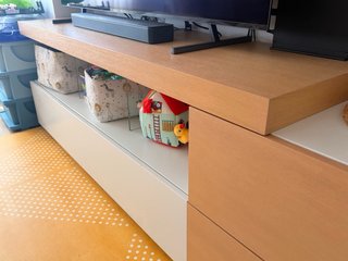 Mueble TV roble grande almacenaje