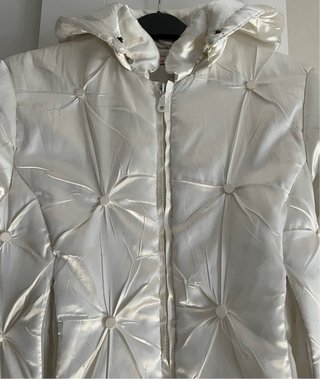 Parka acolchada raso mujer T 38 M,  beige crudo