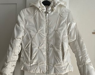 Parka acolchada raso mujer T 38 M,  beige crudo