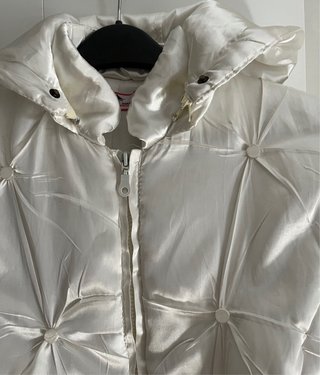 Parka acolchada raso mujer T 38 M,  beige crudo