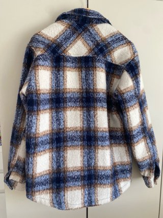 Casaco xadrez Pull&Bear azul e castanho