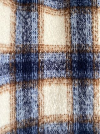 Casaco xadrez Pull&Bear azul e castanho
